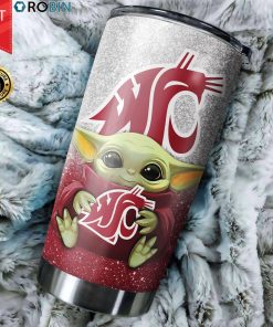 Washington State Cougars football Baby Yoda 20oz Tumbler Washington State Cougars football Baby Yoda 20oz Tumbler