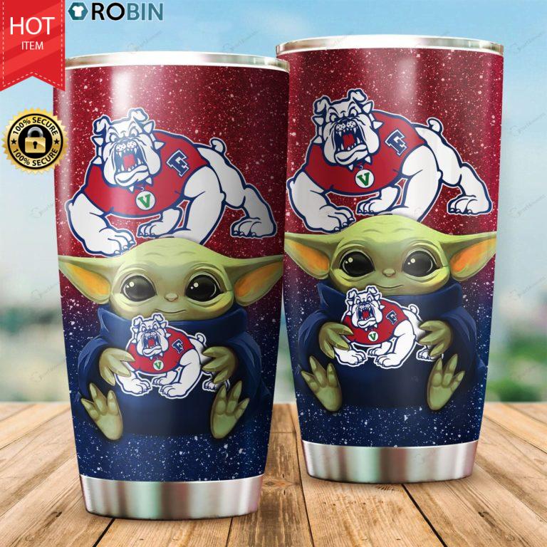 Fresno State Bulldogs football Baby Yoda 20oz Tumbler