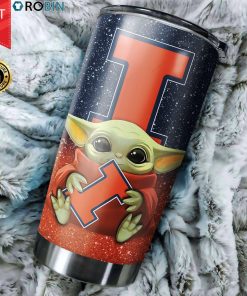 Illinois Fighting Illini Baby Yoda 20oz Tumbler