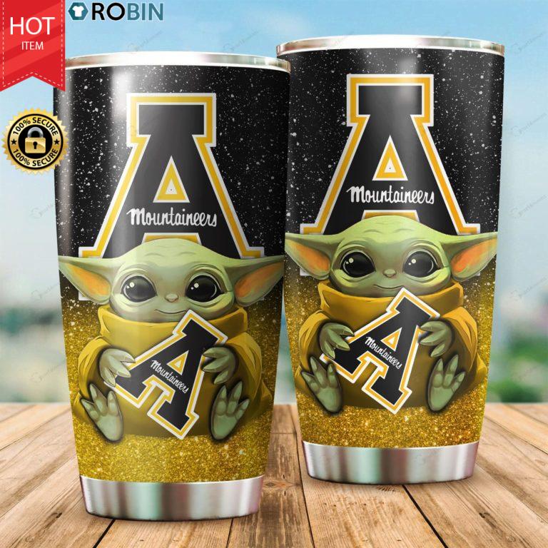 Appalachian State Mountaineers Baby Yoda 20oz Tumbler