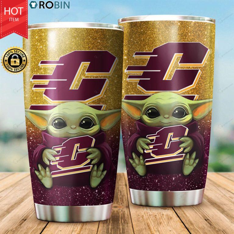 Central Michigan Chippewas Baby Yoda 20oz Tumbler