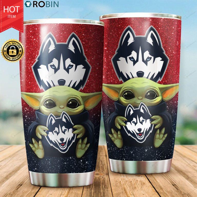 Connecticut Huskies Baby Yoda 20oz Tumbler