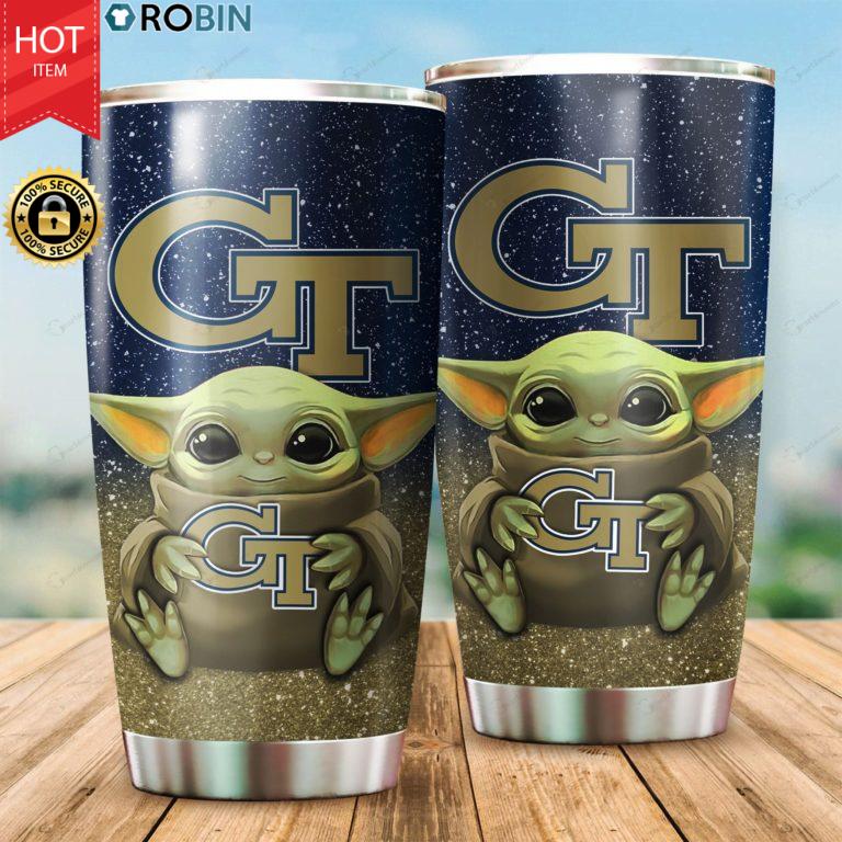 Georgia Tech Yellow Jackets Baby Yoda 20oz Tumbler