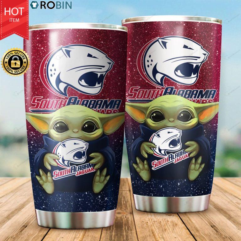 South Alabama Jaguars Baby Yoda 20oz Tumbler