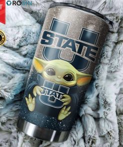 Utah State Aggies football Baby Yoda 20oz Tumbler Utah State Aggies football Baby Yoda 20oz Tumbler