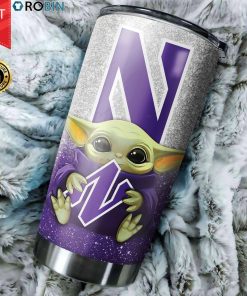 Northwestern Wildcats Baby Yoda 20oz Tumbler Northwestern Wildcats Baby Yoda 20oz Tumbler
