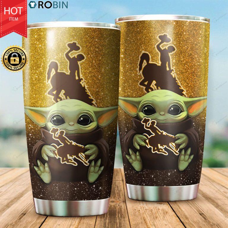 Wyoming Cowboys Baby Yoda 20oz Tumbler