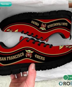 Baby Yoda Hug San Francisco 49ers Football Sneakers – Breathable Running Shoes Baby Yoda Hug San Francisco 49ers Football Sneakers – Breathable Running Shoes
