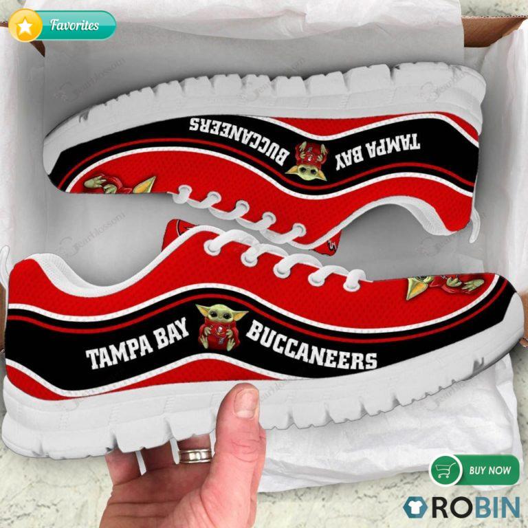 Baby Yoda Hug Tampa Bay Buccaneers Football Sneakers – Breathable Running Shoes