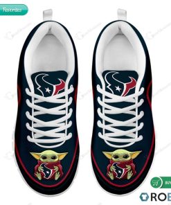 Baby Yoda Hug Houston Texans Football Sneakers – Breathable Running Shoes