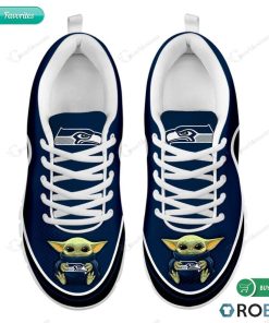 Baby Yoda Hug Seattle Seahawks Football Sneakers – Breathable Running Shoes Baby Yoda Hug Seattle Seahawks Football Sneakers – Breathable Running Shoes