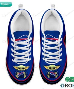 Baby Yoda Hug Buffalo Bills Football Sneakers – Breathable Running Shoes