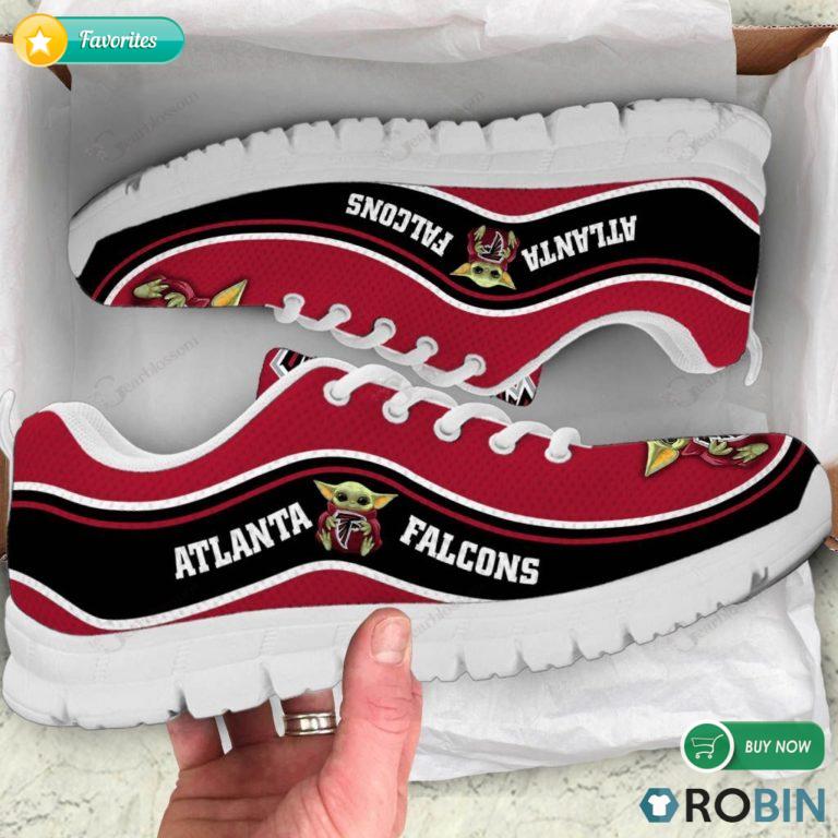 Baby Yoda Hug Atlanta Falcons Football Sneakers – Breathable Running Shoes