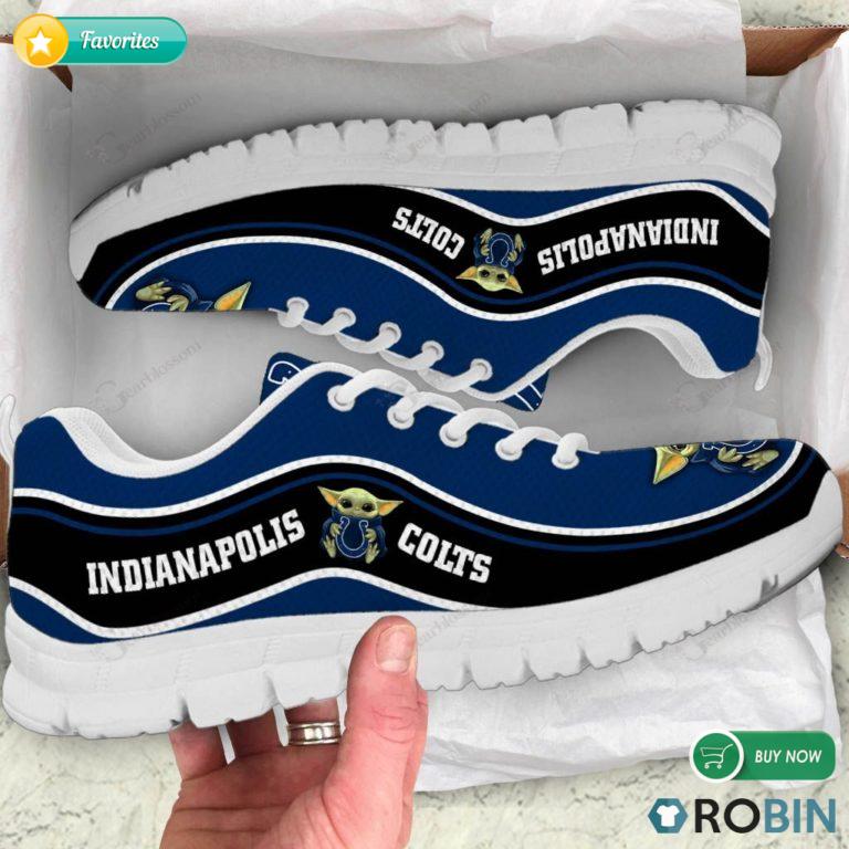 Baby Yoda Hug Indianapolis Colts Football Sneakers – Breathable Running Shoes