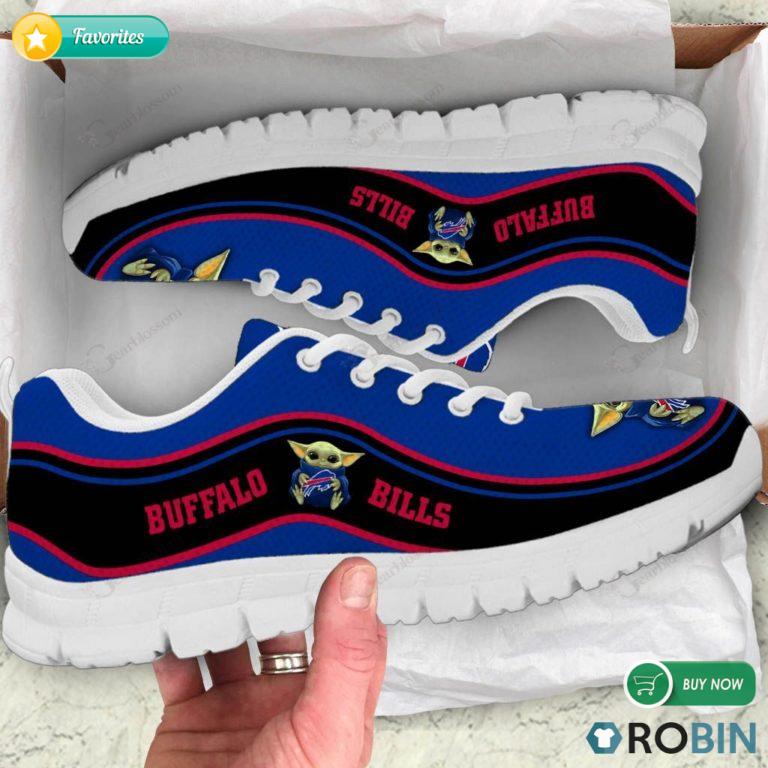 Baby Yoda Hug Buffalo Bills Football Sneakers – Breathable Running Shoes