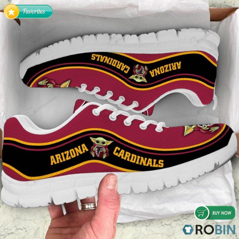 Baby Yoda Hug Arizona Cardinals Football Sneakers – Breathable Running Shoes
