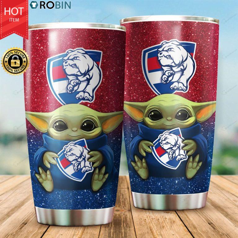 Baby Yoda Hug Western Bulldogs 20oz Tumbler