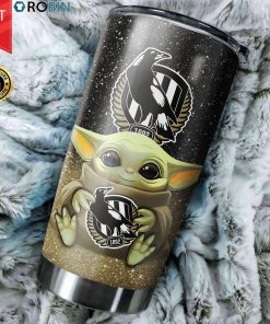 Baby Yoda Hug Collingwood Magpies 20oz Tumbler