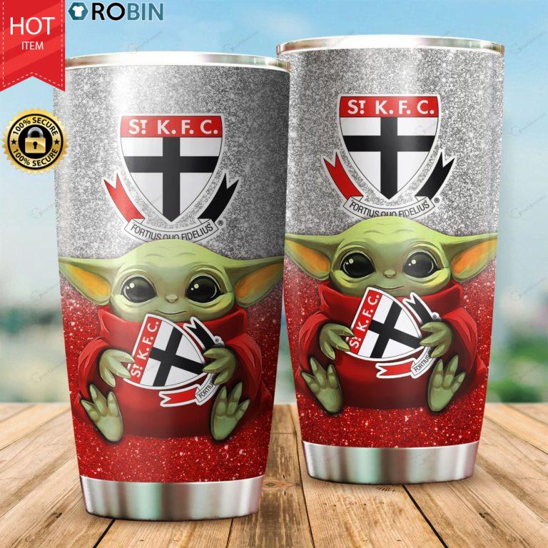 Baby Yoda Hug St Kilda Saints 20oz Tumbler