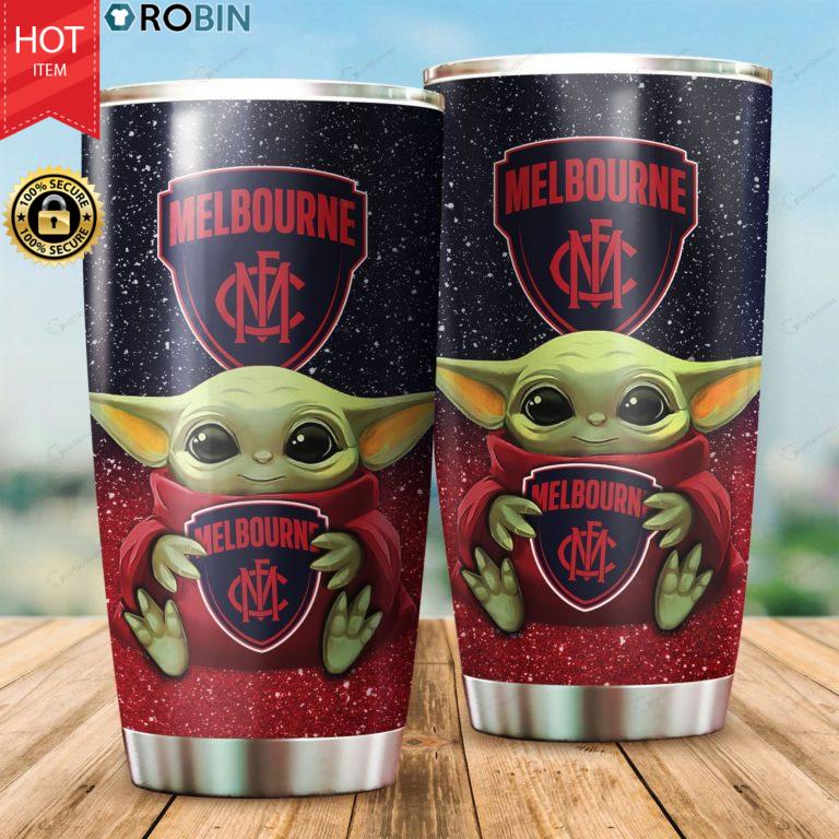 Baby Yoda Hug Melbourne Demons 20oz Tumbler
