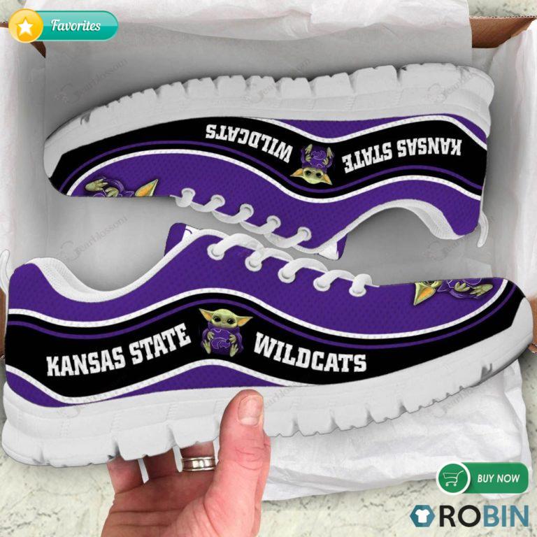 Baby Yoda Hug Kansas State Wildcats Sneakers – Breathable Running Shoes