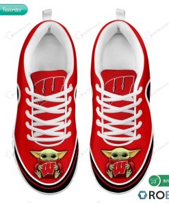 Baby Yoda Hug Wisconsin Badgers Sneakers – Breathable Running Shoes Baby Yoda Hug Wisconsin Badgers Sneakers – Breathable Running Shoes