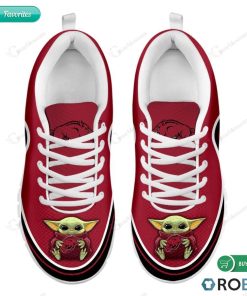 Baby Yoda Hug Arkansas Razorbacks Sneakers – Breathable Running Shoes Baby Yoda Hug Arkansas Razorbacks Sneakers – Breathable Running Shoes