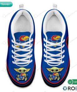 Baby Yoda Hug Kansas Jayhawks Sneakers – Breathable Running Shoes