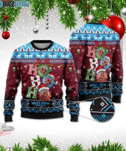 West Ham United Ho Ho Ho 3D Print Christmas Wool Sweater West Ham United Ho Ho Ho 3D Print Christmas Wool Sweater