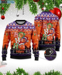 Clemson Tigers Ho Ho Ho 3D Print Christmas Wool Sweater