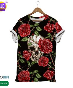 Floral Skull  3D All Over Print T-Shirt