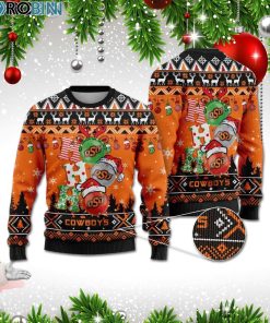 Oklahoma State Cowboys Ho Ho Ho 3D Print Christmas Wool Sweater Oklahoma State Cowboys Ho Ho Ho 3D Print Christmas Wool Sweater