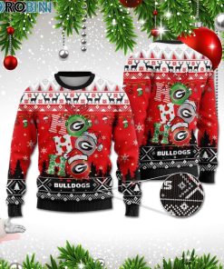 Georgia Bulldogs Ho Ho Ho 3D Print Christmas Wool Sweater Georgia Bulldogs Ho Ho Ho 3D Print Christmas Wool Sweater