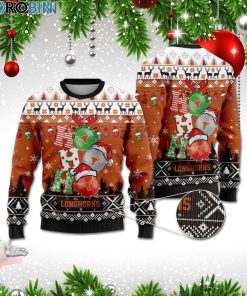 Texas Longhorns Ho Ho Ho 3D Print Christmas Wool Sweater