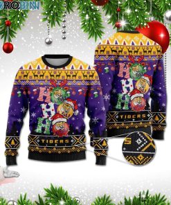 LSU Tigers Ho Ho Ho 3D Print Christmas Wool Sweater