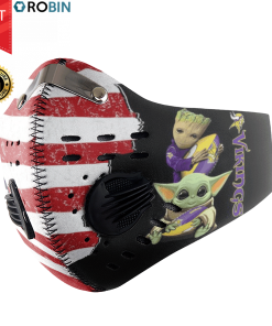 Baby Yoda And Groot Hug Minnesota Vikings Face Mask with N95 Filter Baby Yoda And Groot Hug Minnesota Vikings Face Mask with N95 Filter