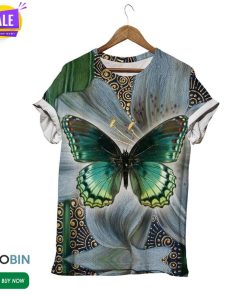 Abstract Green Buttergly  3D All Over Print T-Shirt