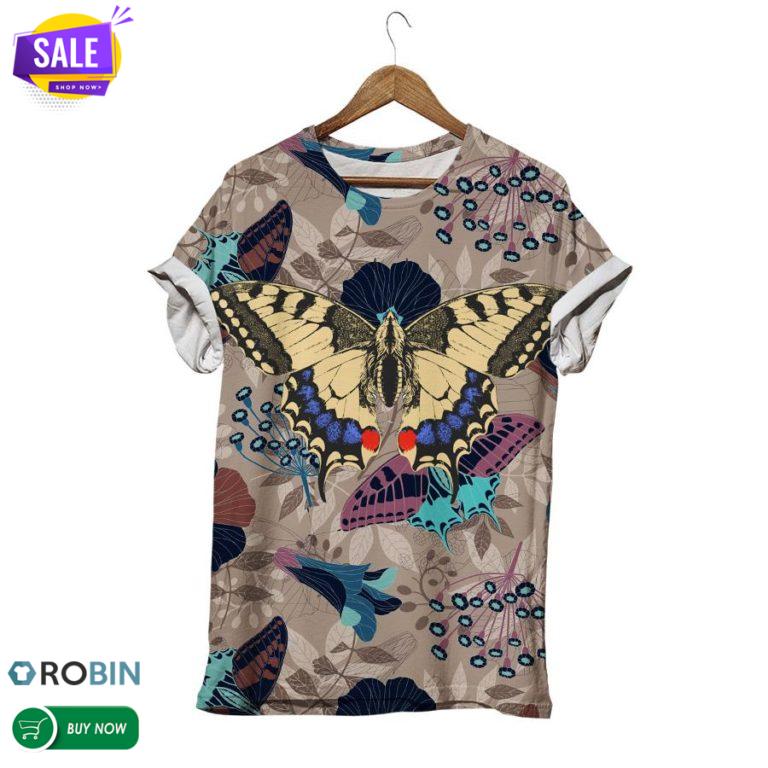 Antique Butterfly  3D All Over Print T-Shirt