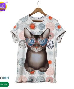 Heart Glasses Cat Tees 3D All Over Print T-Shirt Heart Glasses Cat Tees 3D All Over Print T-Shirt