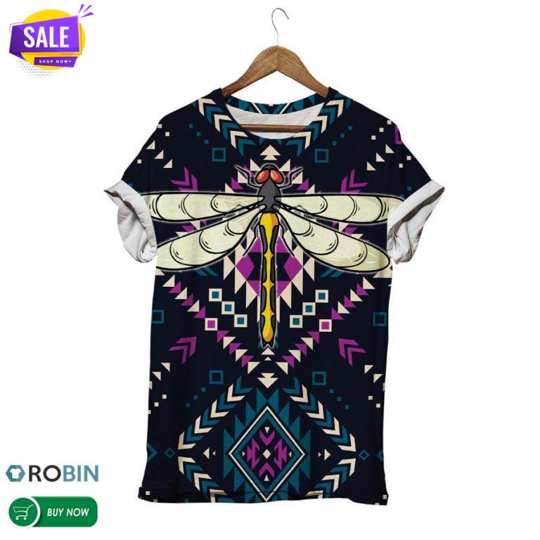 Unique Dragonfly Lozenge  3D All Over Print T-Shirt