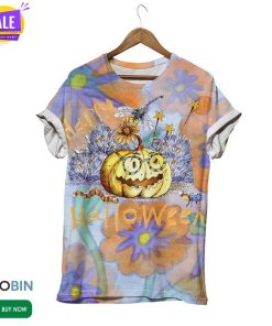 Dragonfly With Pumpkin On Halloween  3D All Over Print T-Shirt