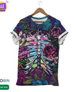 Flower Skullholic  3D All Over Print T-Shirt