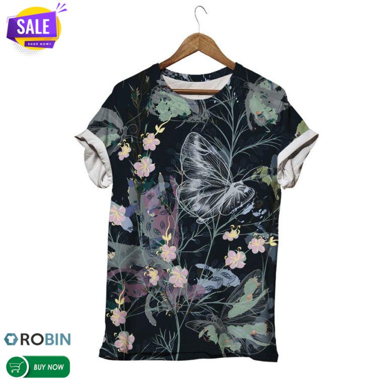 Floral Butterfly  3D All Over Print T-Shirt
