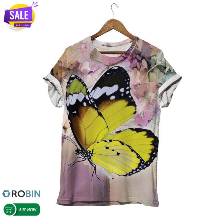 Yellow Butterfly  3D All Over Print T-Shirt