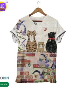 Happy Cat Family  3D All Over Print T-Shirt