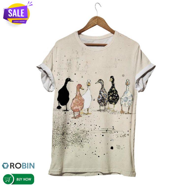 Ducky Duck And Her Friends  3D All Over Print T-Shirt