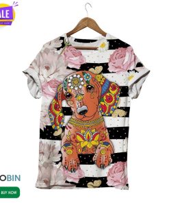 Dog Custom Bride Floral  3D All Over Print T-Shirt