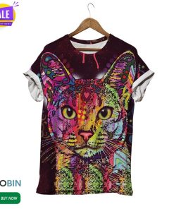 Cat Oil Paiinting  3D All Over Print T-Shirt