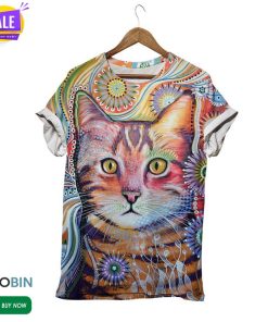 Colorful Tees Big Cat Face 3D All Over Print T-Shirt