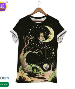 A Little Cat Being Scared On Halloween  3D All Over Print T-Shirt